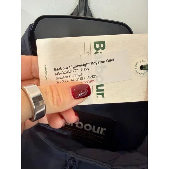 Barbour Lightweight Royston Gilet Navy Blue NWT - Size M